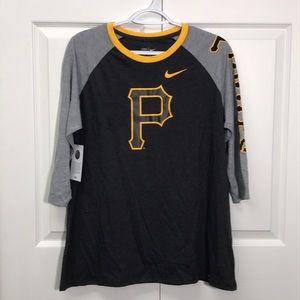 Adorable Pirates shirt baseball styled 3/4 sleeve